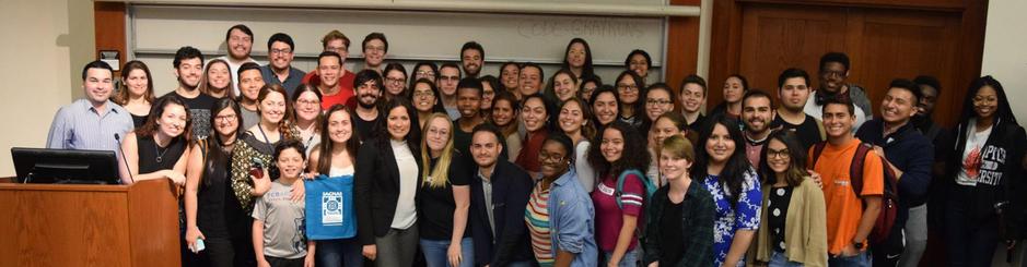 Penn SACNAS chapter members with 2018 summer intern scholars and the invited speaker of the summer seminar.